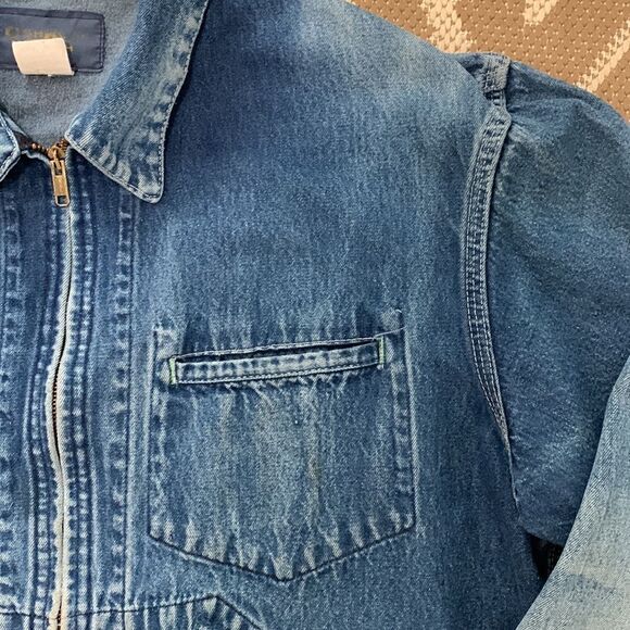 Vtg Rare Distressed & Faded Lightweight OshKosh B’Gosh Denim Workwear Jacket 44R - Picture 6 of 17